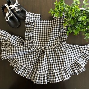 Gingham Ruffle pinafore dress!